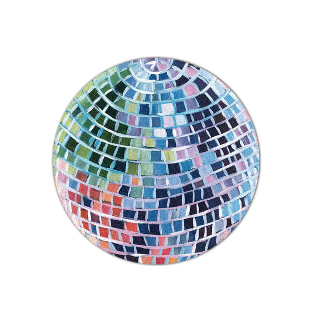 Tappeto rotondo in similcashmere con blocchi di colore a palla discoteca