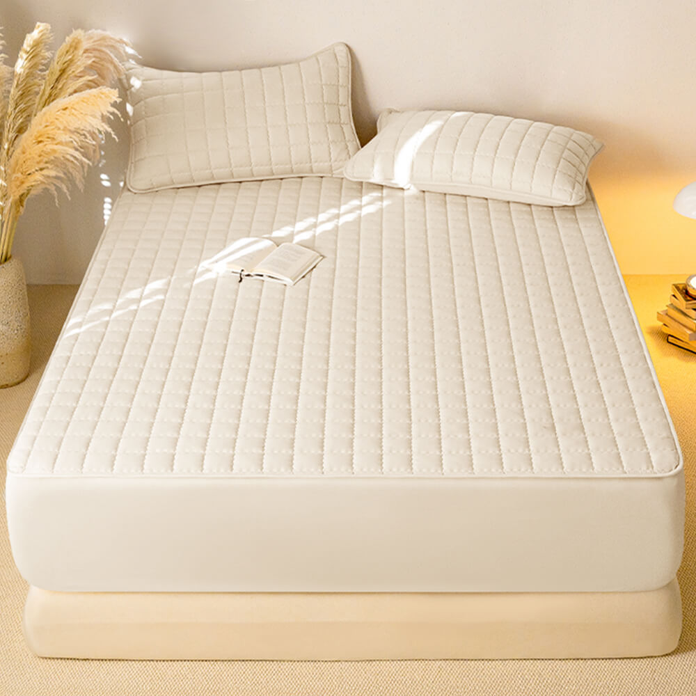 Elegant Square Breathable Waterproof Antibacterial Fitted Sheet Mattress Cover