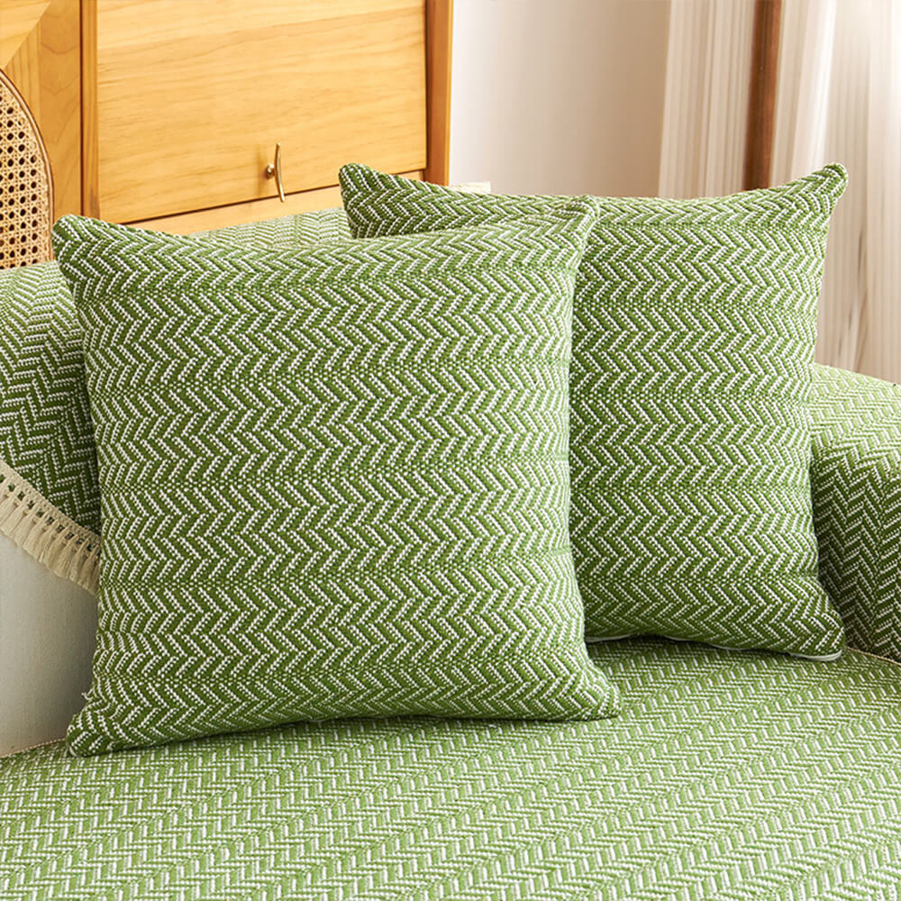 Elegant Woven Breathable Cotton-Linen Textured Couch Cover