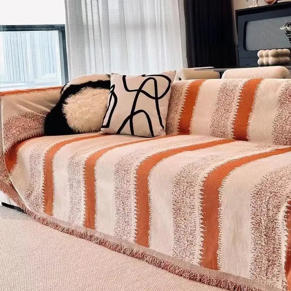 Copertura per divano resistente ai graffi in chenille a righe di moda