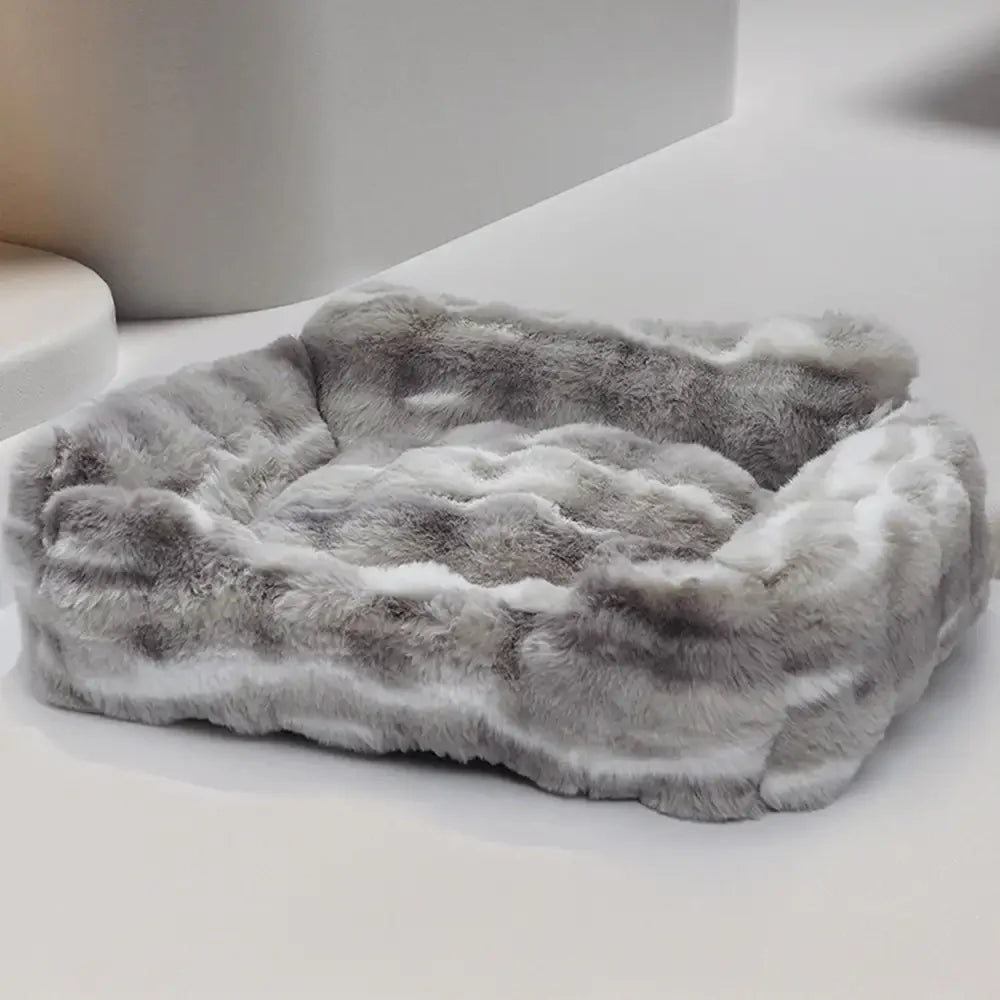 Letto per cani e gatti in velluto finto di coniglio soffice e fluffy