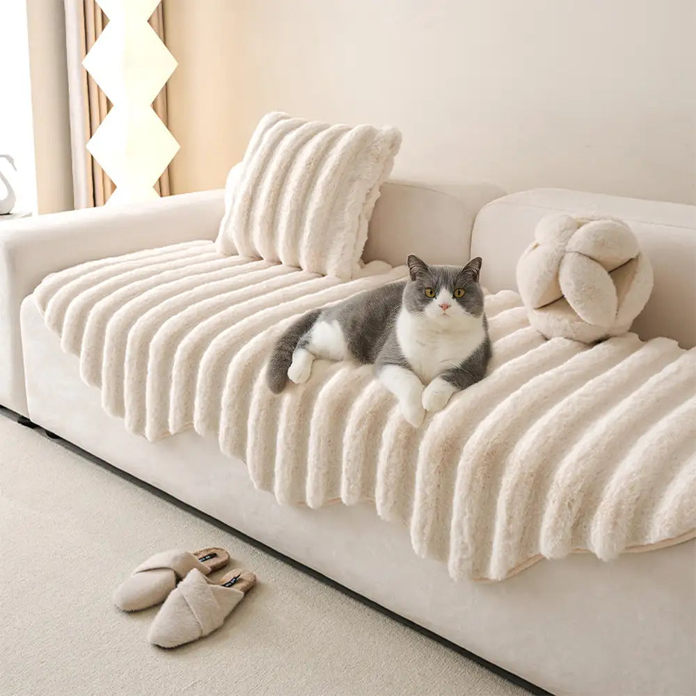 Copridivano decorativo in peluche morbido per protezione dei mobili