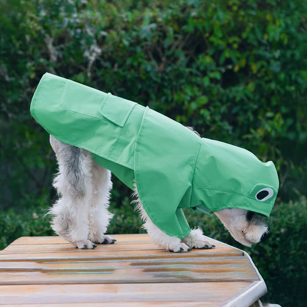 Frog-Inspired Waterproof Lightweight Dog Hooded Poncho Raincoat