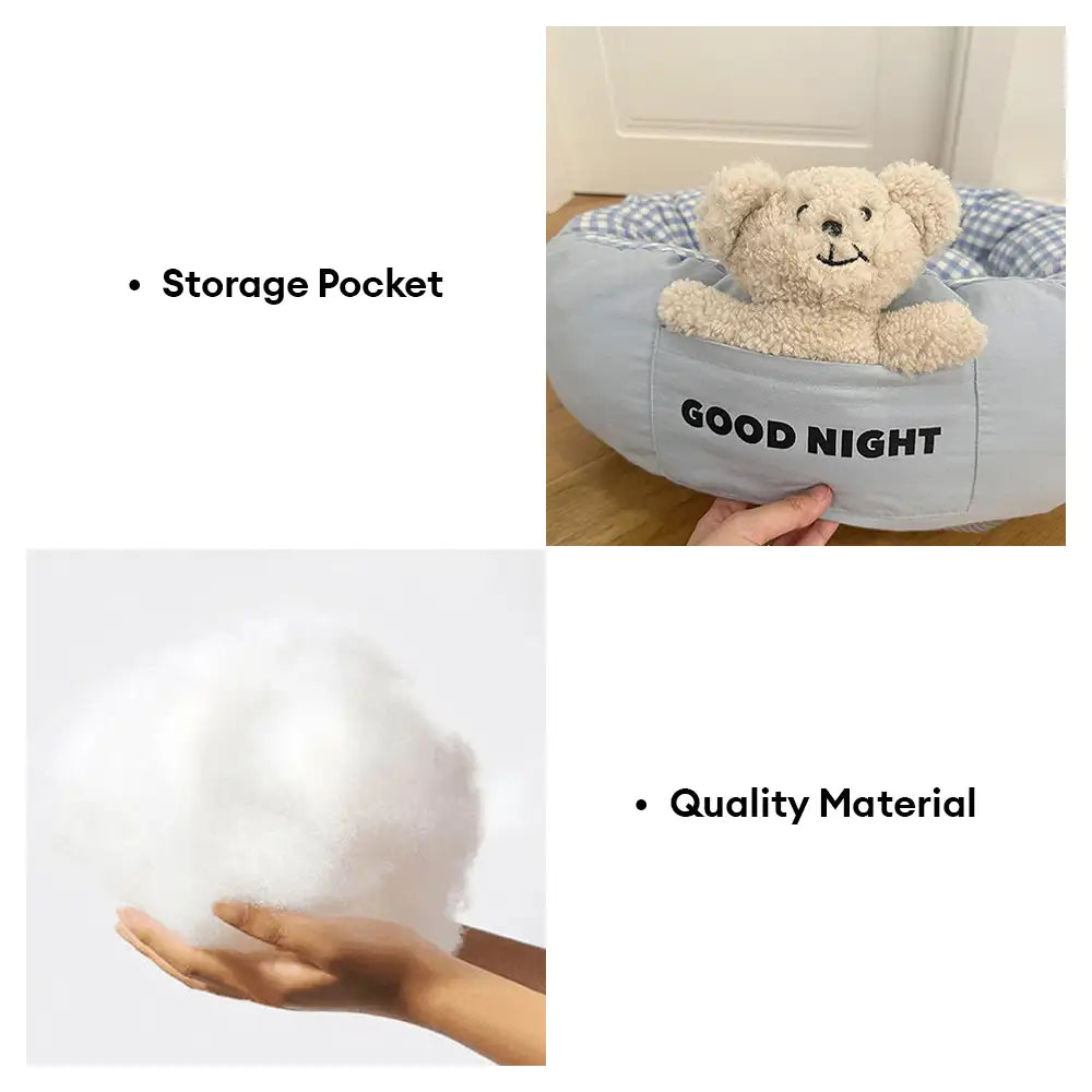 Buonanotte Letto per Cani Calmante Profondamente Con Orsetto Giochi