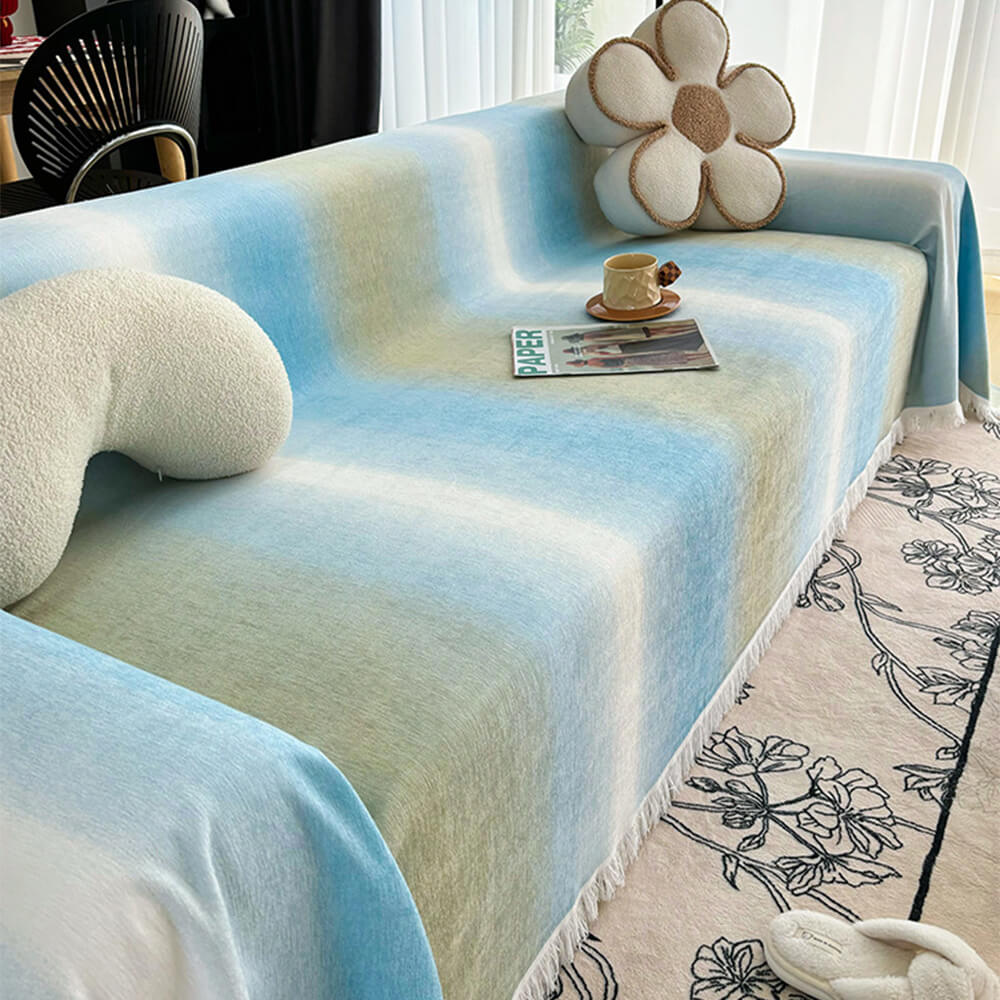 Copertura per divano impermeabile antipolvere in chenille a gradiente