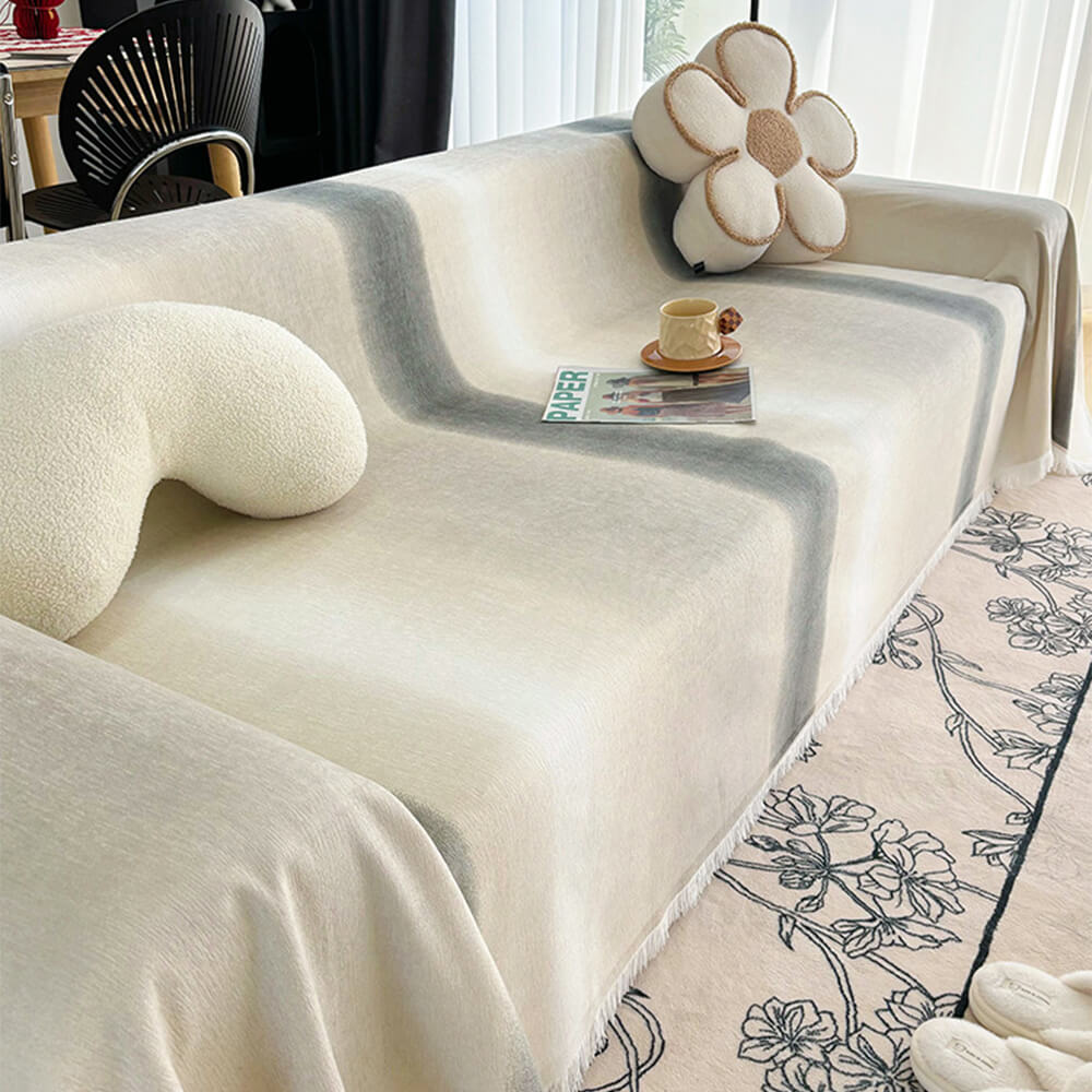 Copertura per divano impermeabile antipolvere in chenille a gradiente