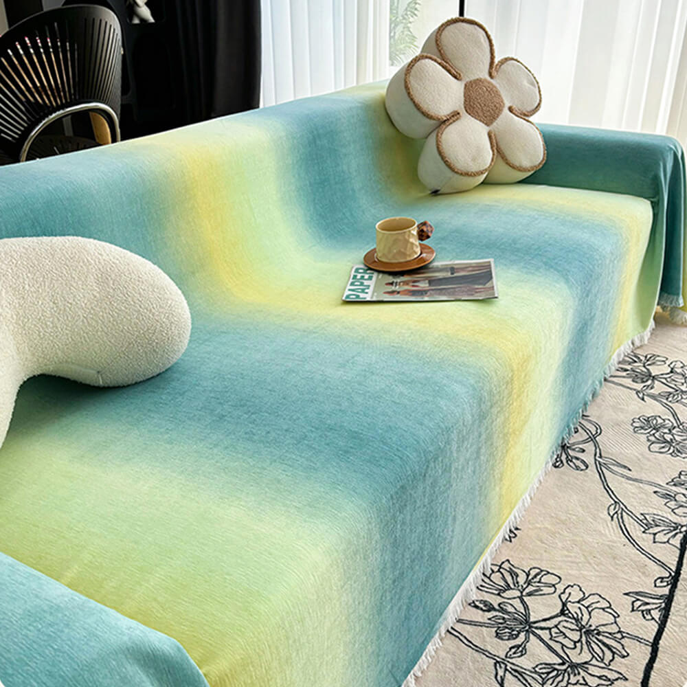 Copertura per divano impermeabile antipolvere in chenille a gradiente