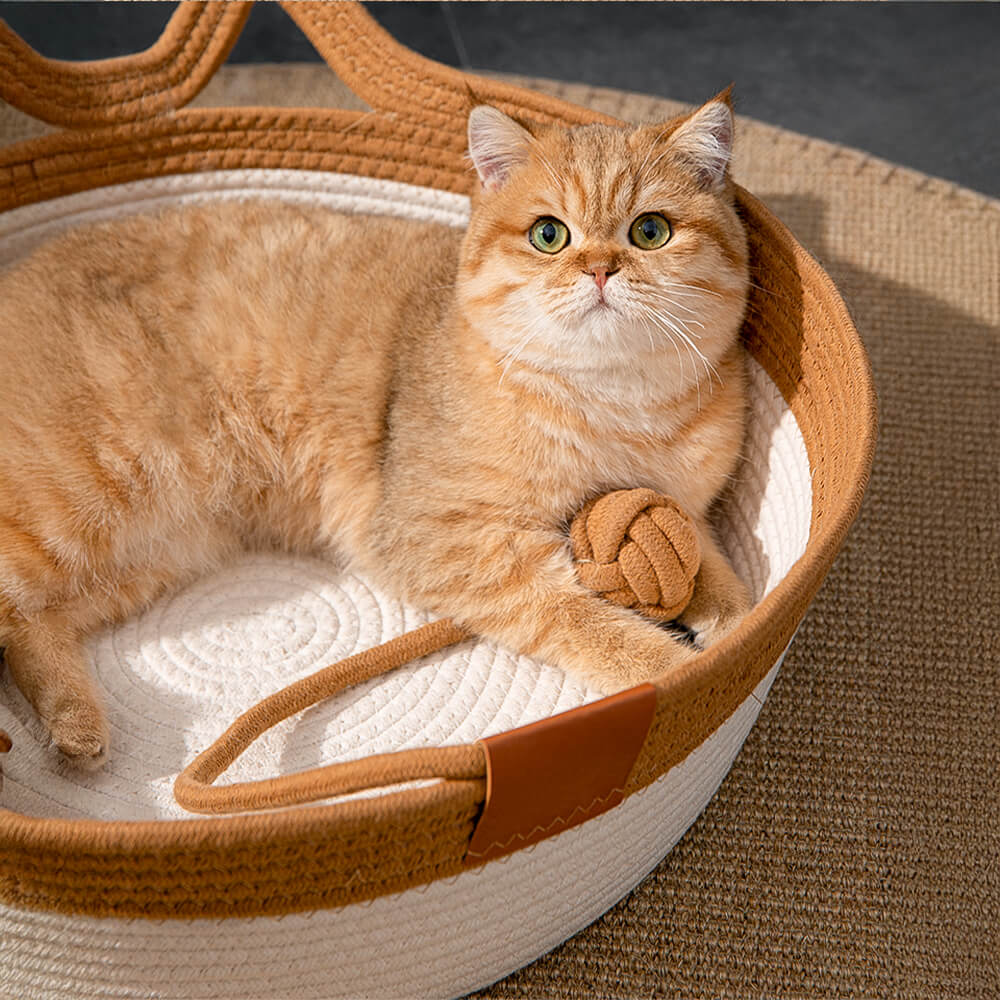 Letto per gatti intrecciato, durevole, multiuso e fatto a mano