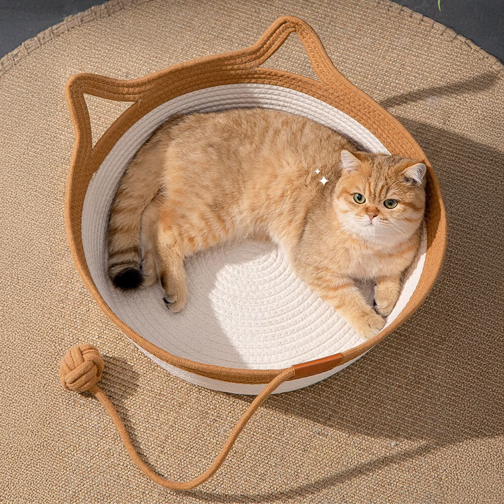 Letto per gatti intrecciato, durevole, multiuso e fatto a mano