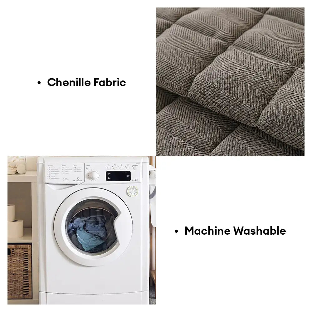Copertura per divano elegante in chenille a spina di pesce, traspirante e antiscivolo