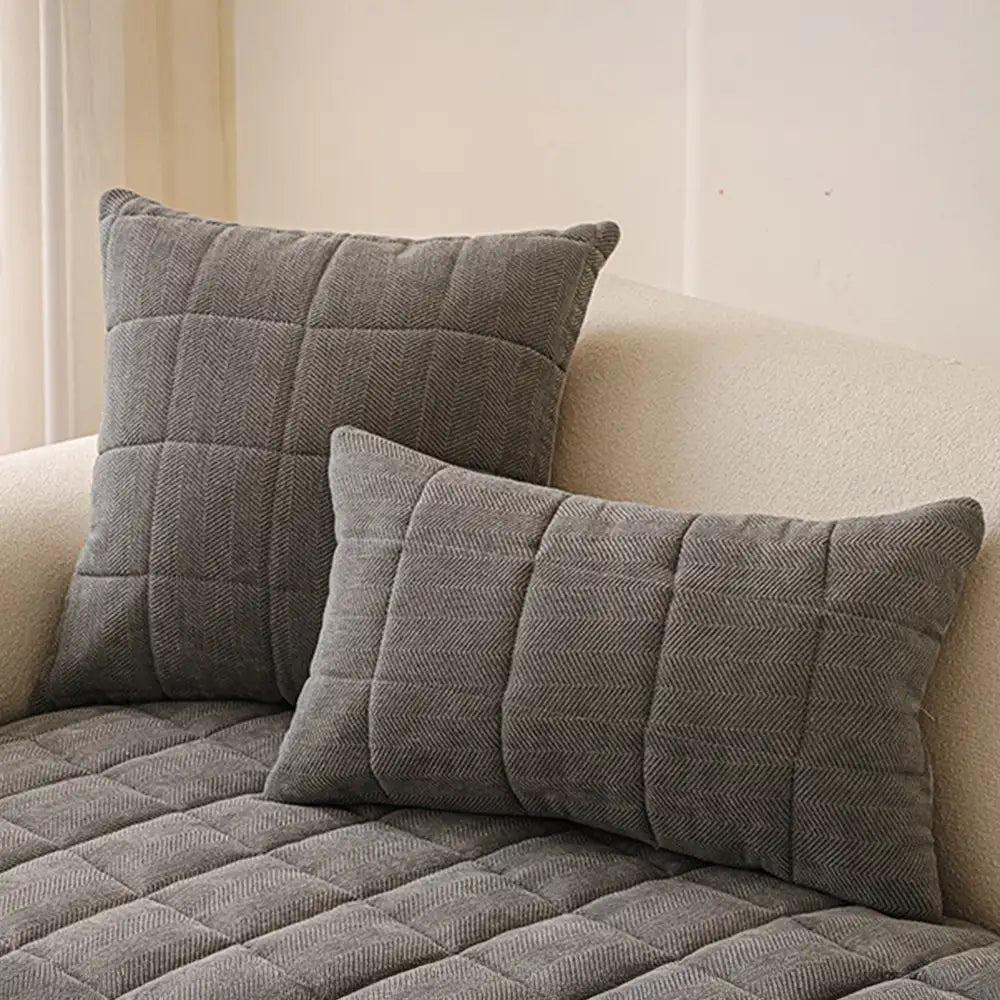 Copertura per divano elegante in chenille a spina di pesce, traspirante e antiscivolo