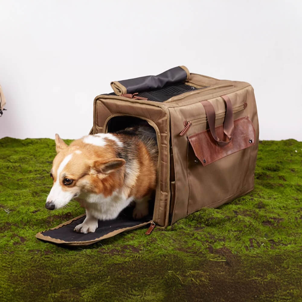 Zaino da viaggio per animali domestici con grande spazio, rete traspirante e impermeabile.