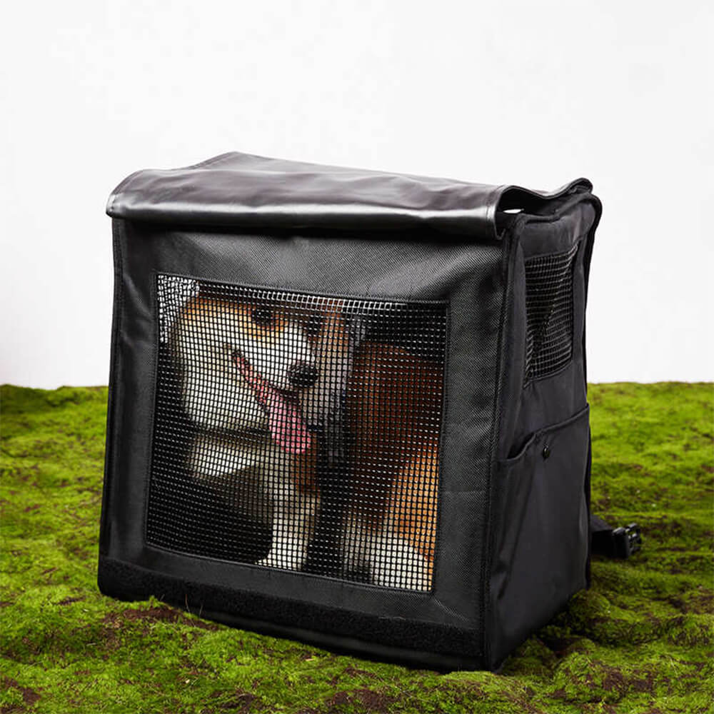 Zaino da viaggio per animali domestici con grande spazio, rete traspirante e impermeabile.