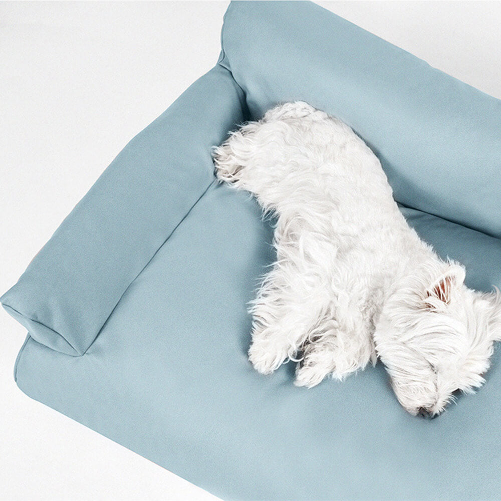 Canapé-lit confortable pour chien en simili cuir, anti-rayures et imperméable