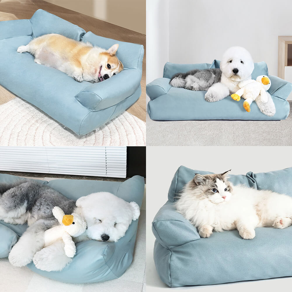Divano letto per cani in ecopelle, anti-graffi e impermeabile, confortevole.