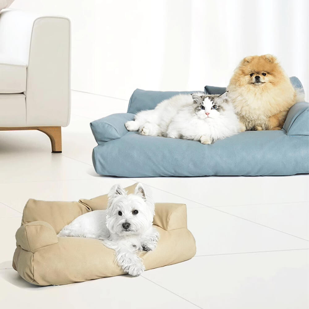 Comodo divano letto per cani in ecopelle antigraffio e impermeabile
