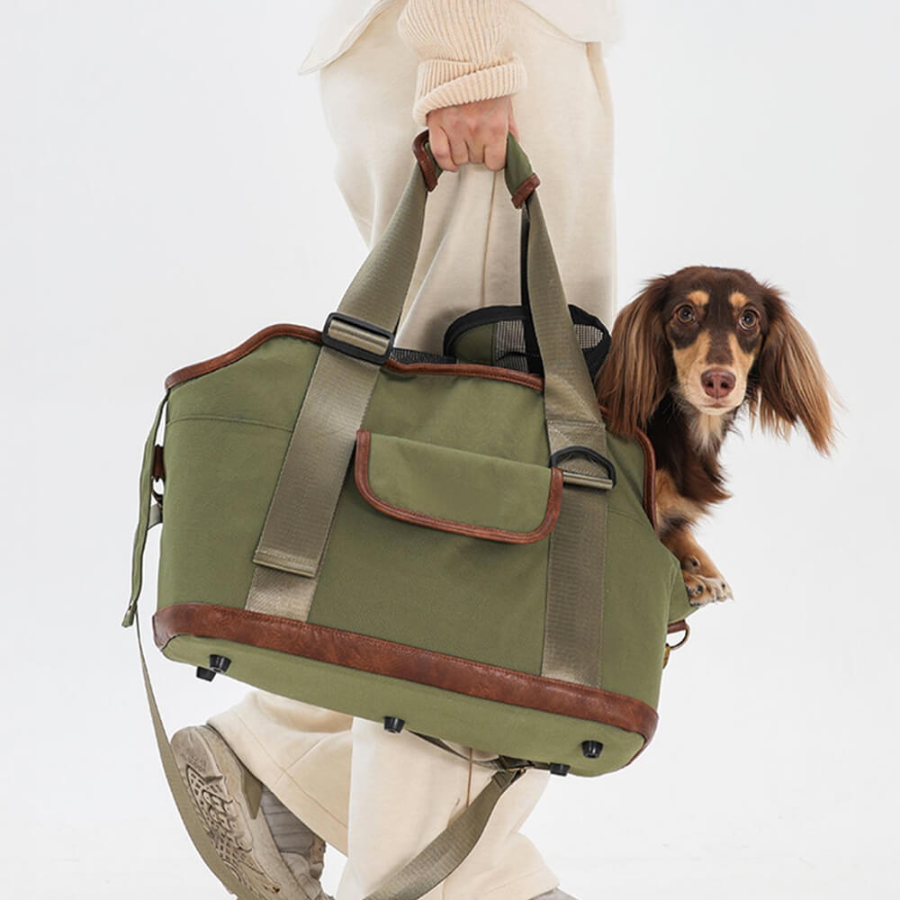 Borsa da viaggio multifunzionale impermeabile per animali domestici leggera in colore a contrasto