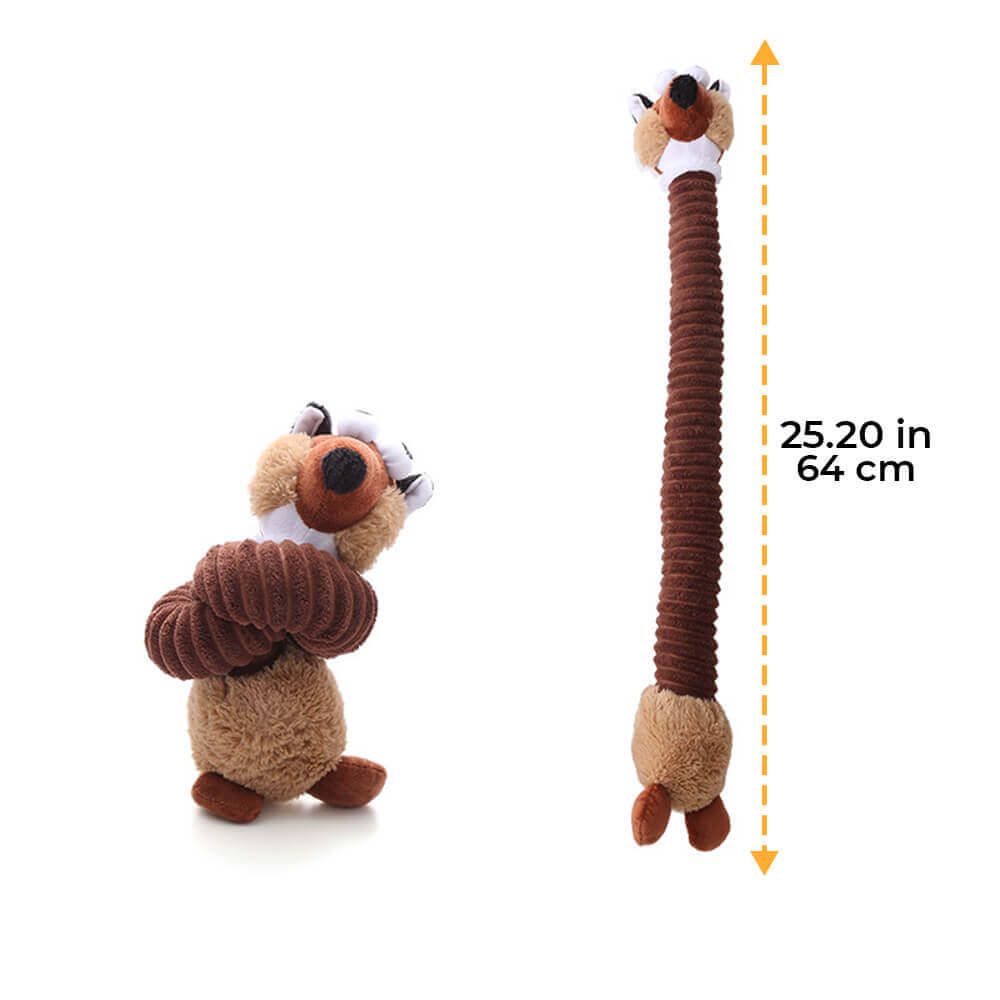 Jouet à mâcher interactif en peluche grinçant pour chien, animal à long cou