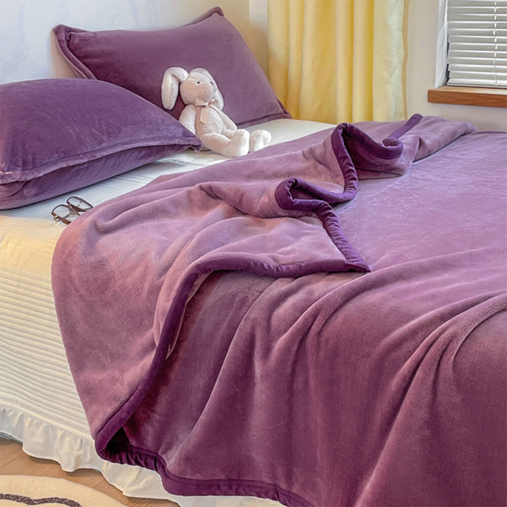 Double-Sided Thick Microplush Fleece Flat Sheet Blanket