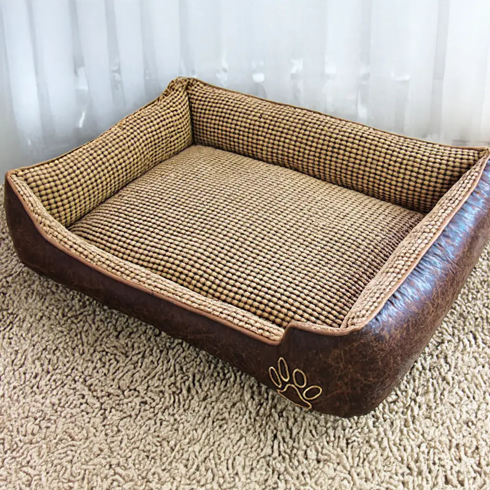 Letto per cani in morbida ecopelle lavabile con soffice pile di lusso