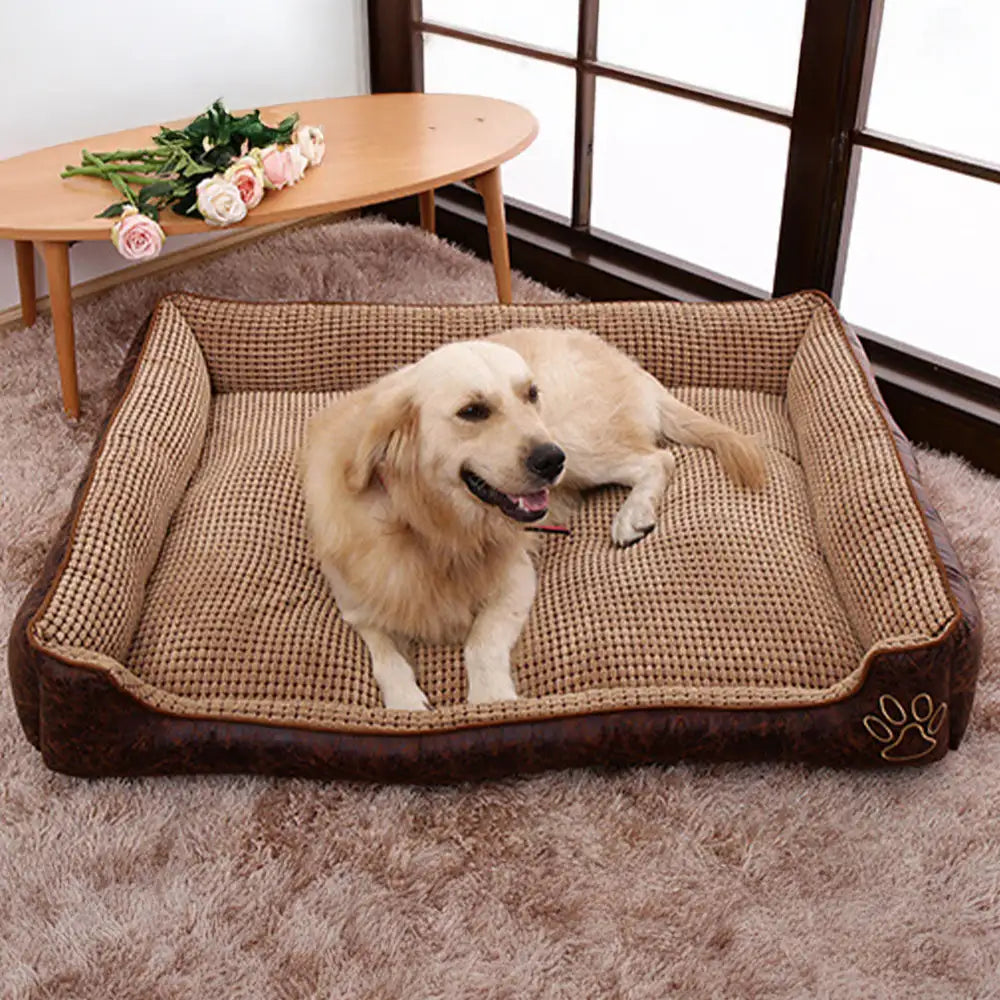Letto per cani in morbida ecopelle lavabile con soffice pile di lusso