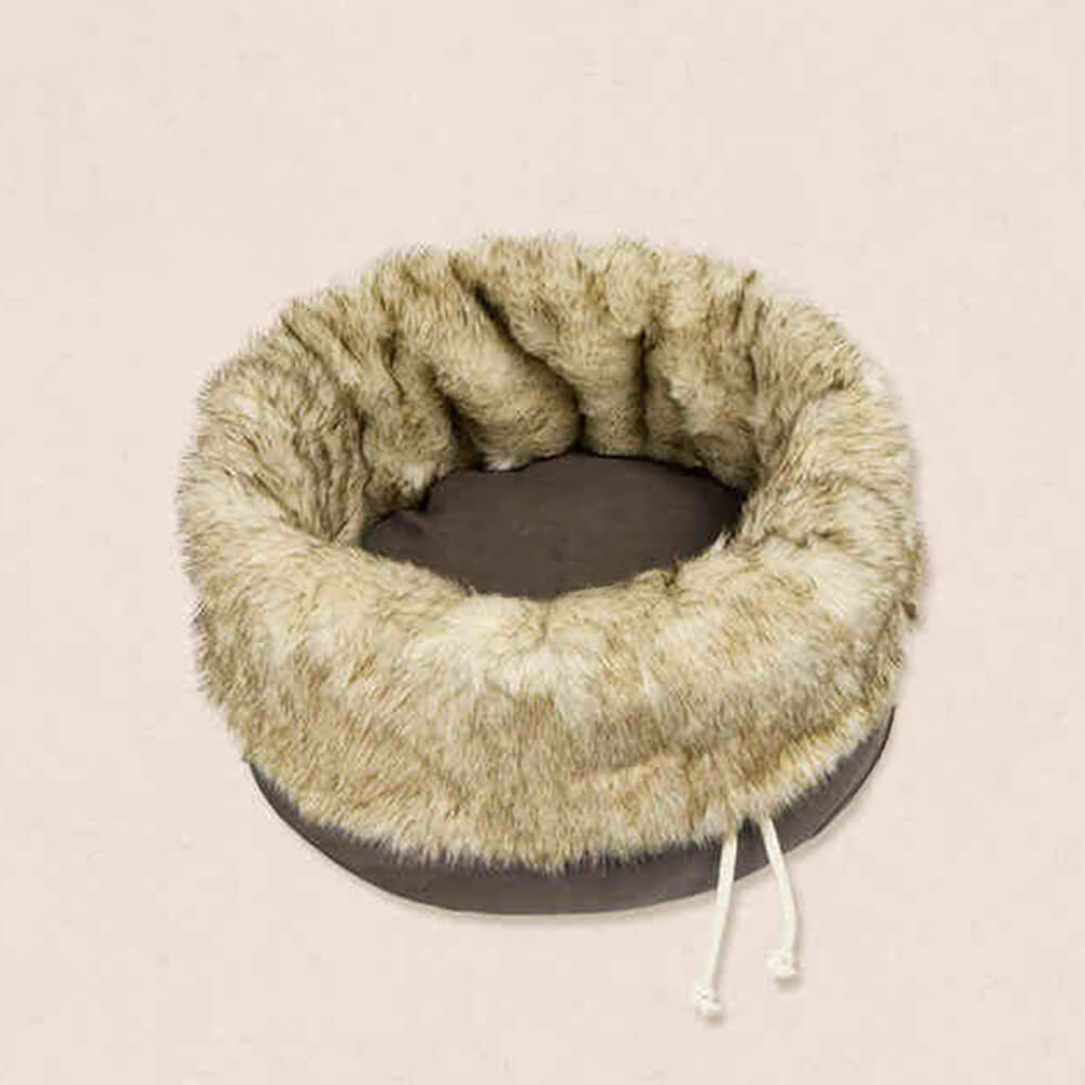 Luxury Warm Cozy Reversible Faux Fur Washable Cat Bed