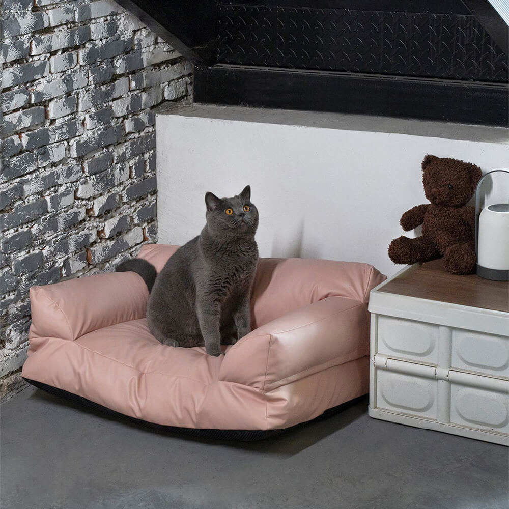 Luxury Waterproof Washable Supportive Bolster Dog & Cat Sofa Bed