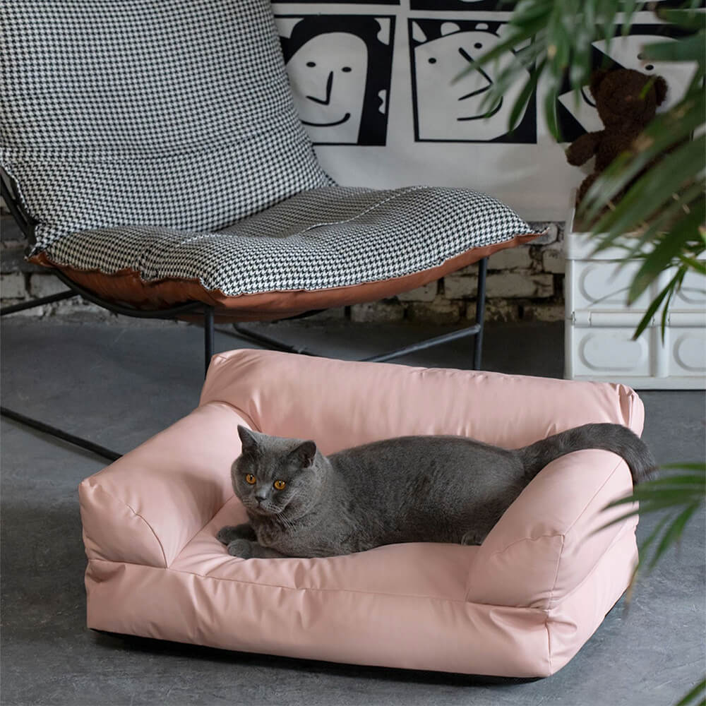 Letto sofa per cani e gatti di lusso, impermeabile, lavabile e con supporto.