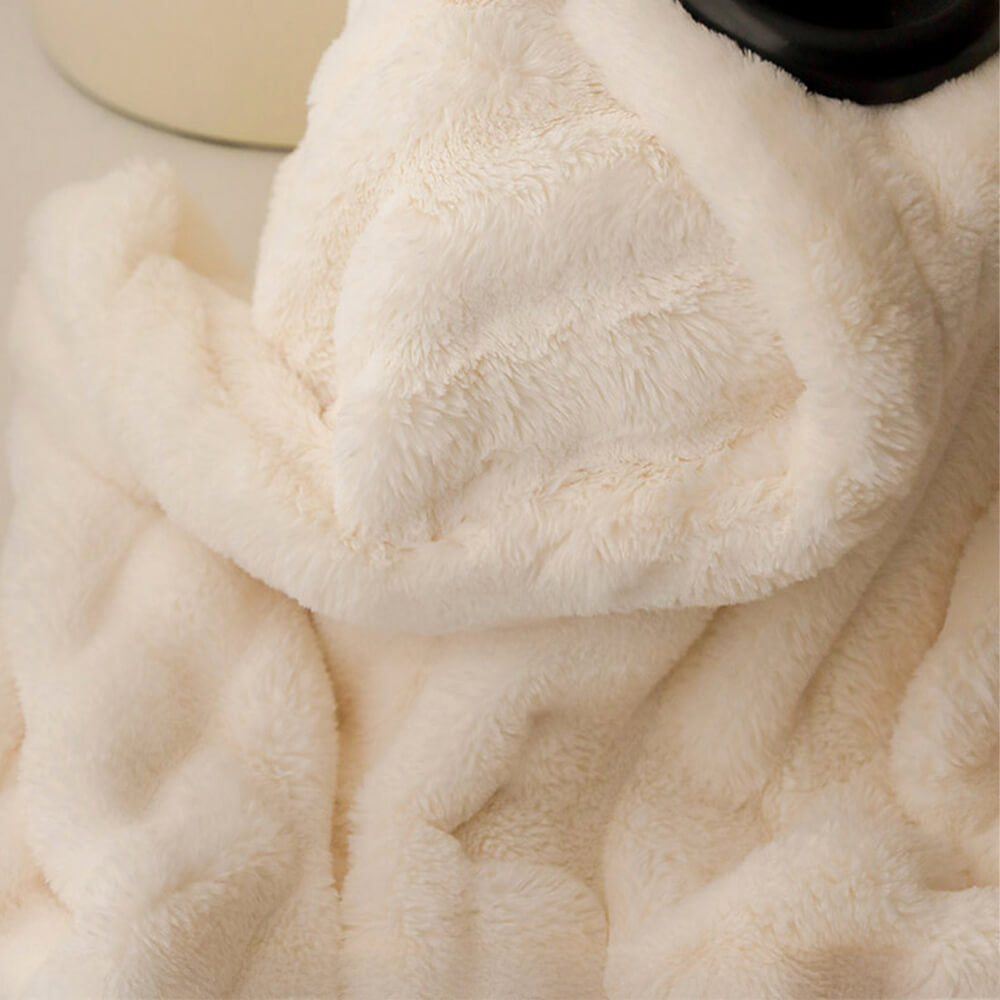 Minimalist Bubble Fluffy Faux Fur Reversible Blanket