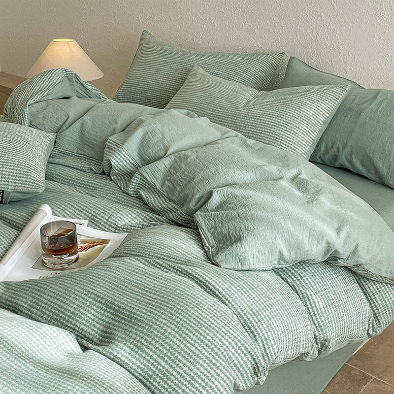 Set di lenzuola in cotone morbido a chevron minimalista