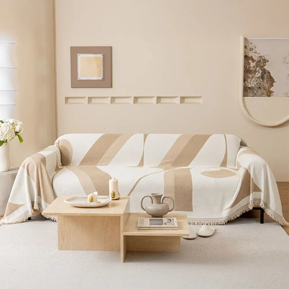Copertura per divano multifunzionale Chenille Modern Art, adatta a tutte le stagioni e di misura universale
