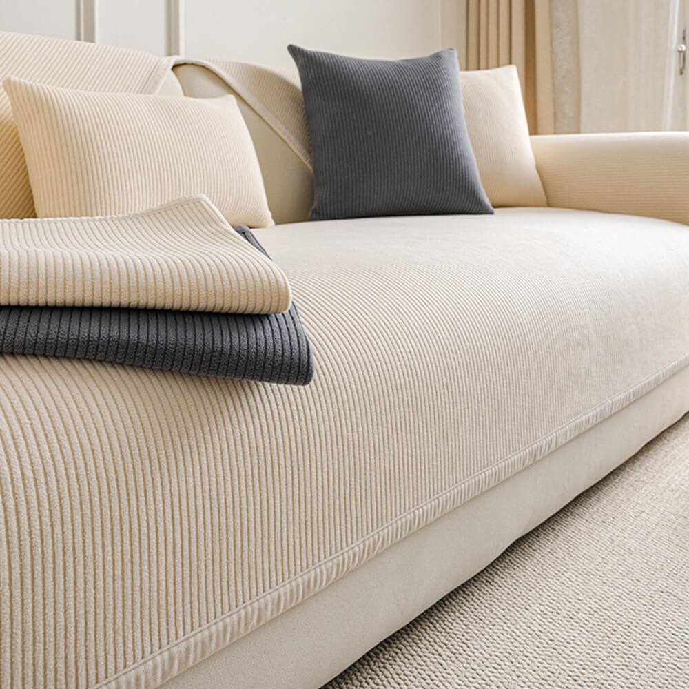 Copertura per divano in pile a righe verticali moderne per tutte le stagioni