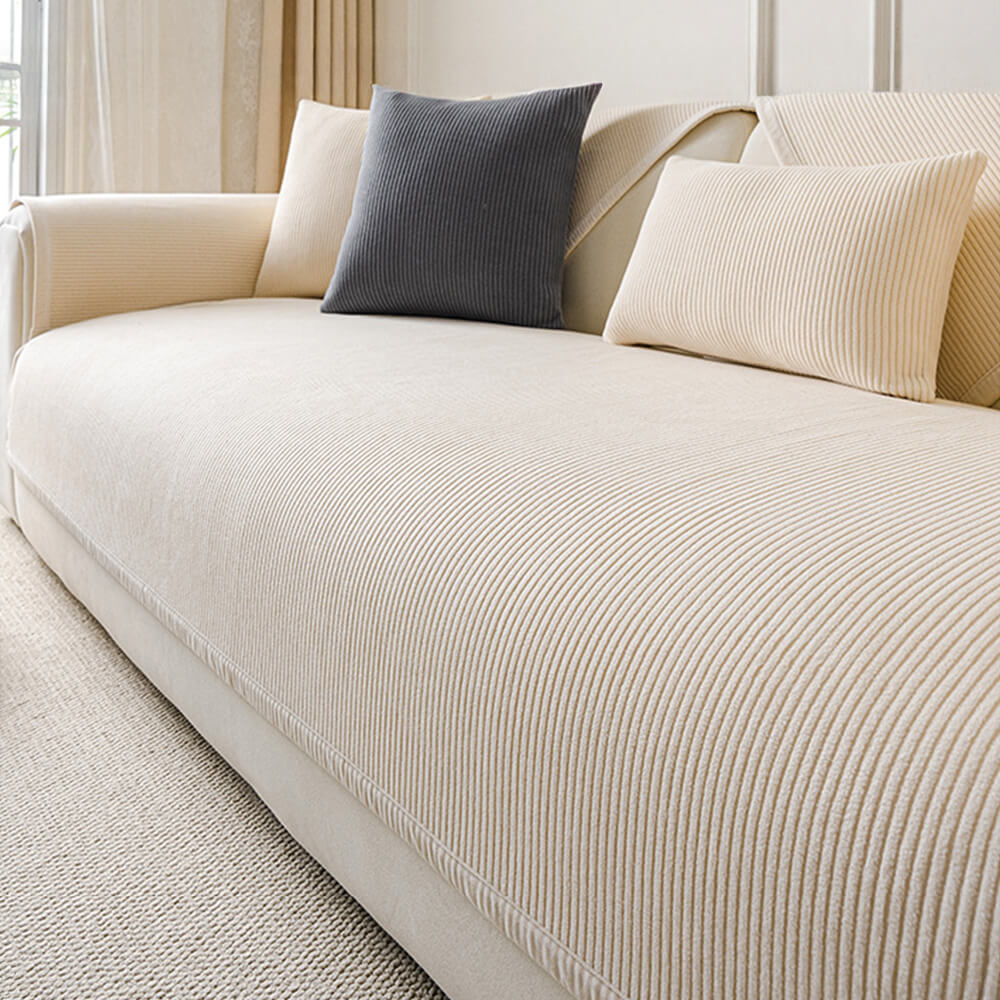 Copertura per divano in pile a righe verticali moderne per tutte le stagioni