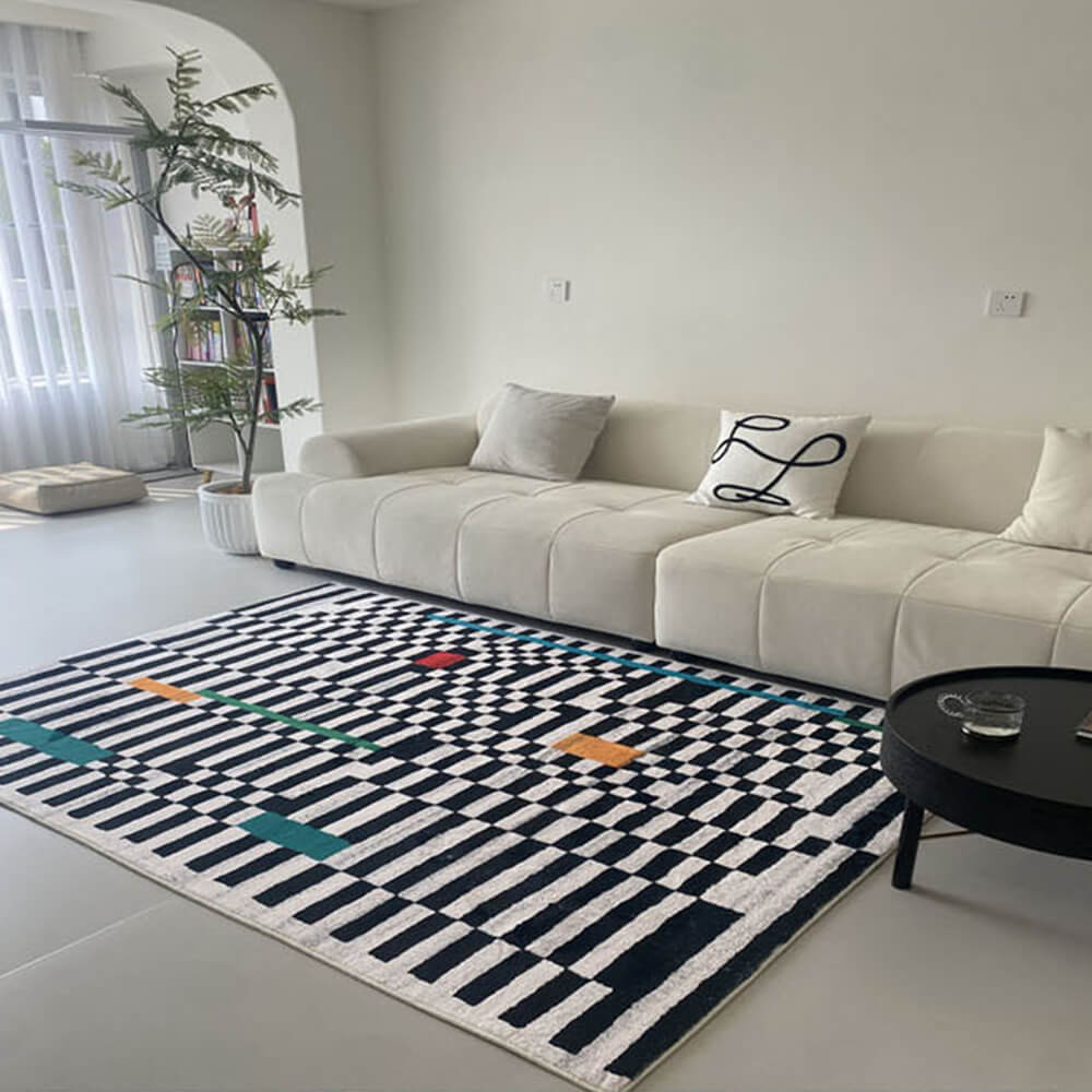 Tapis de salon minimaliste moderne, tapis doux et élégant