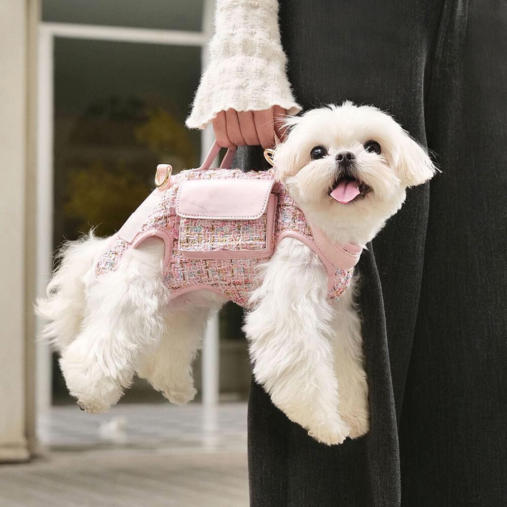 Zaino per cani con imbracatura multifunzionale e gilet per passeggiate per cani di piccola taglia