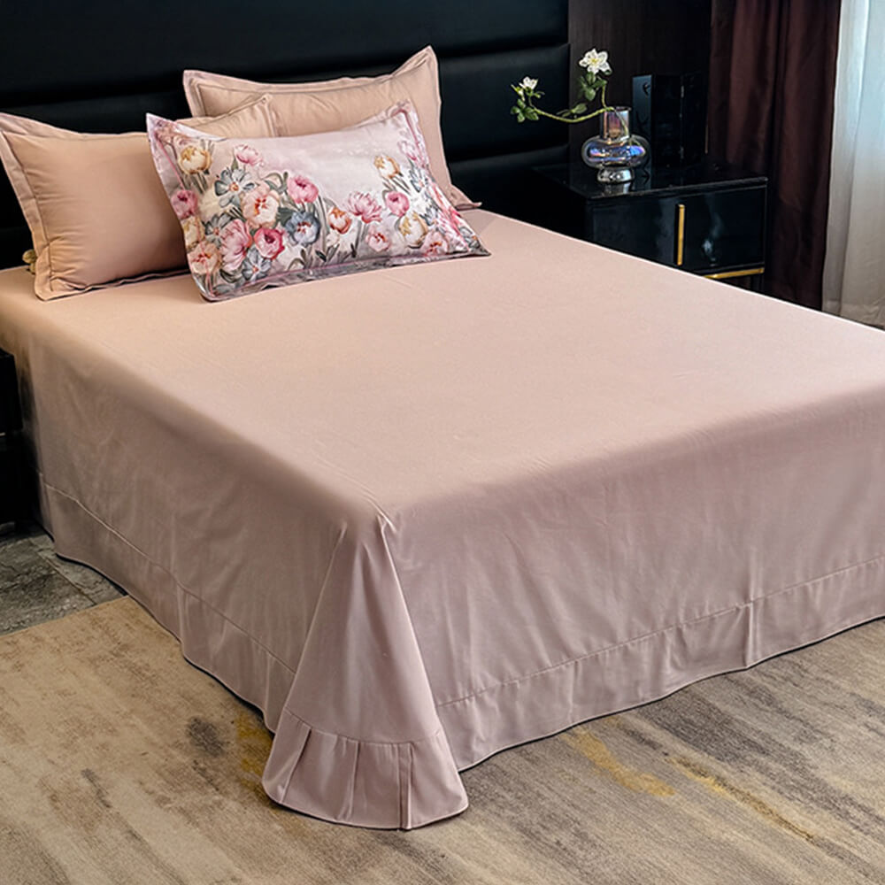 Oil Painting-Style Printed Brushed Cotton Bed Sheet Set