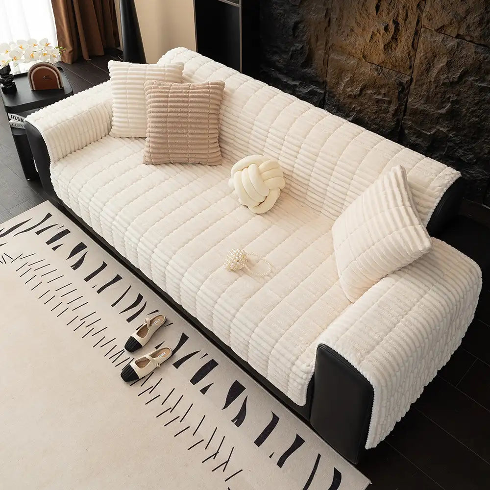 Copertura per divano in flanella accogliente One-Piece, antiscivolo