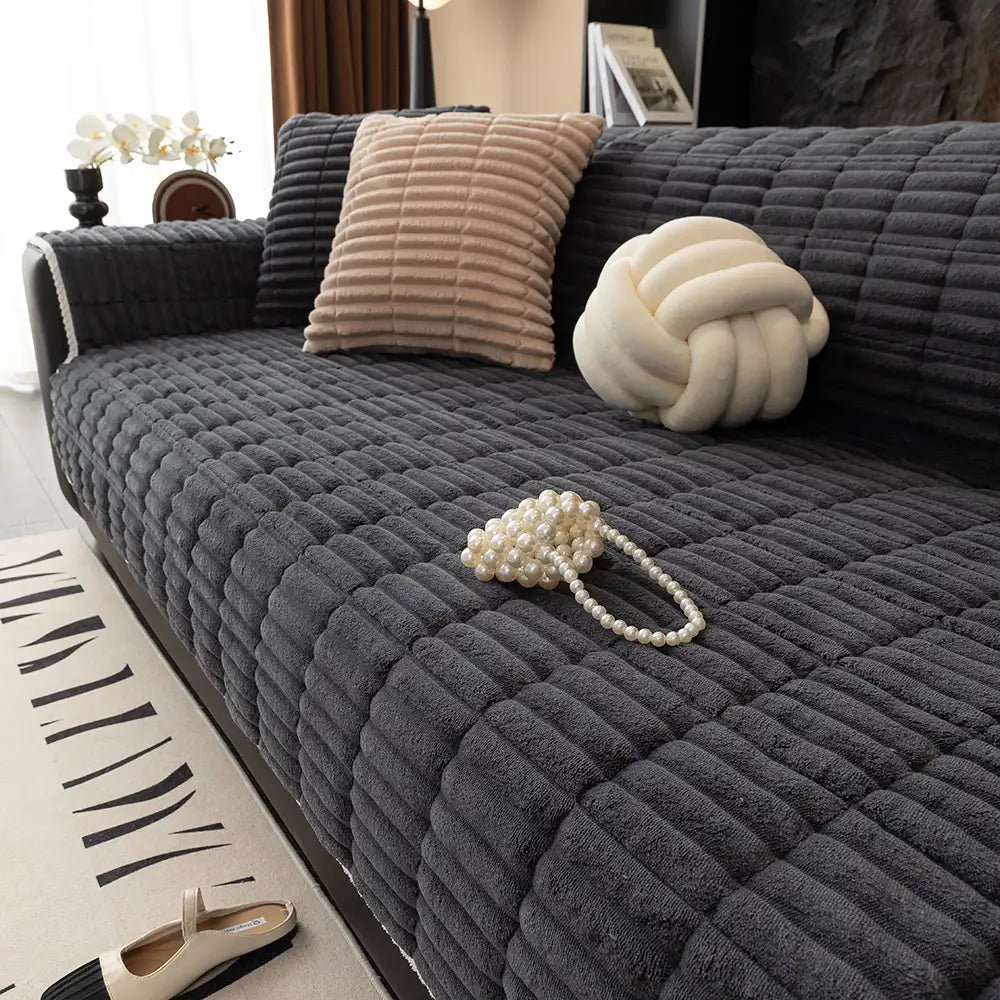 Copertura per divano in flanella accogliente One-Piece, antiscivolo