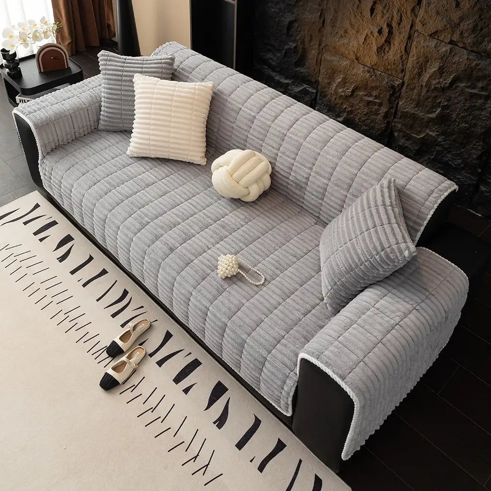 Copertura per divano in flanella accogliente One-Piece, antiscivolo
