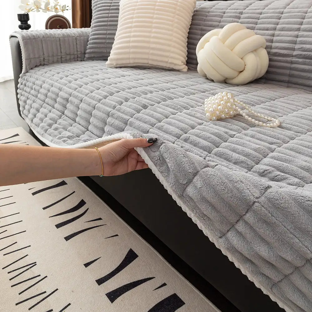 Copertura per divano in flanella accogliente One-Piece, antiscivolo