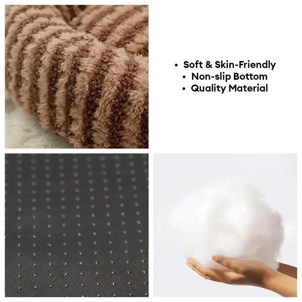 Divano letto in peluche a strisce a forma di petalo