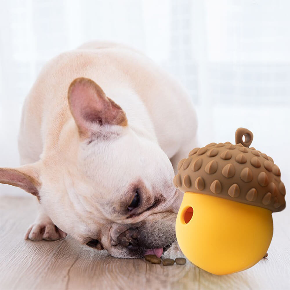 Gioco interattivo a forma di pigna per cani, pallina per alimenti che perde, distributore di cibo lento