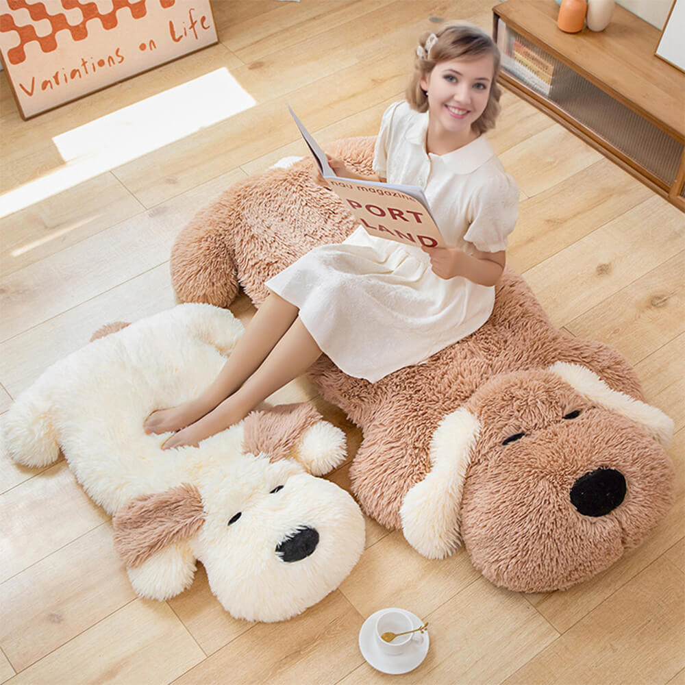 Cuscino decorativo a forma di cane in peluche in pile finto