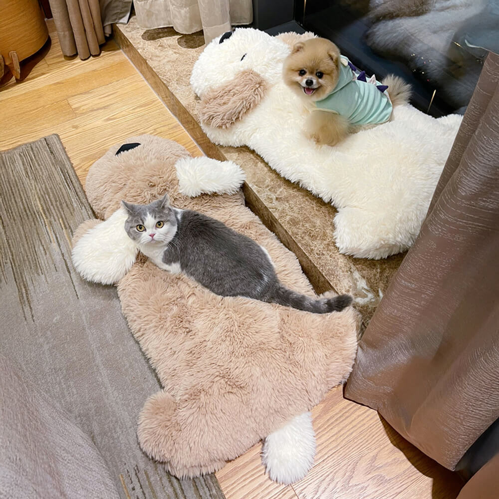 Cuscino decorativo a forma di cane in peluche in pile finto