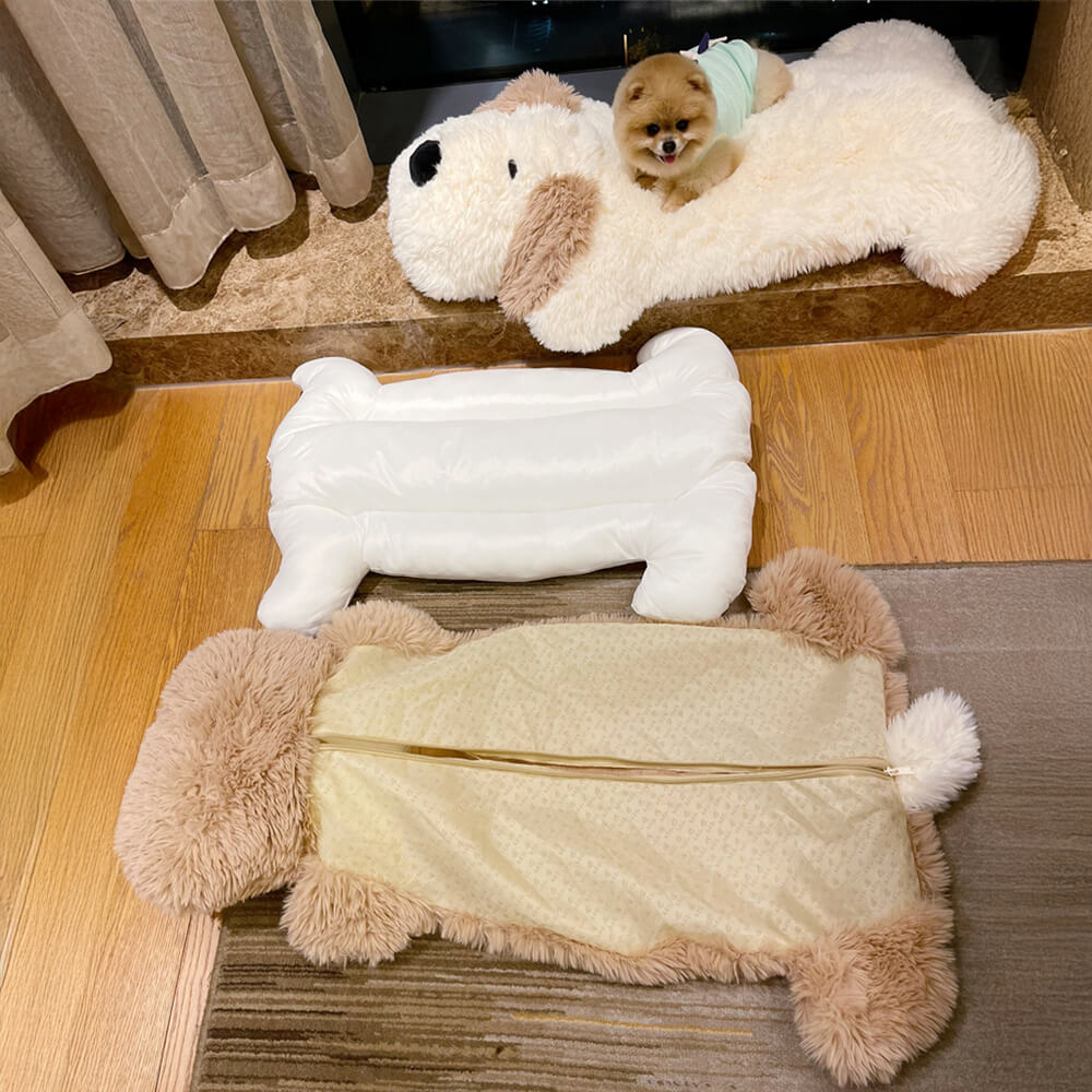 Cuscino decorativo a forma di cane in peluche in pile finto