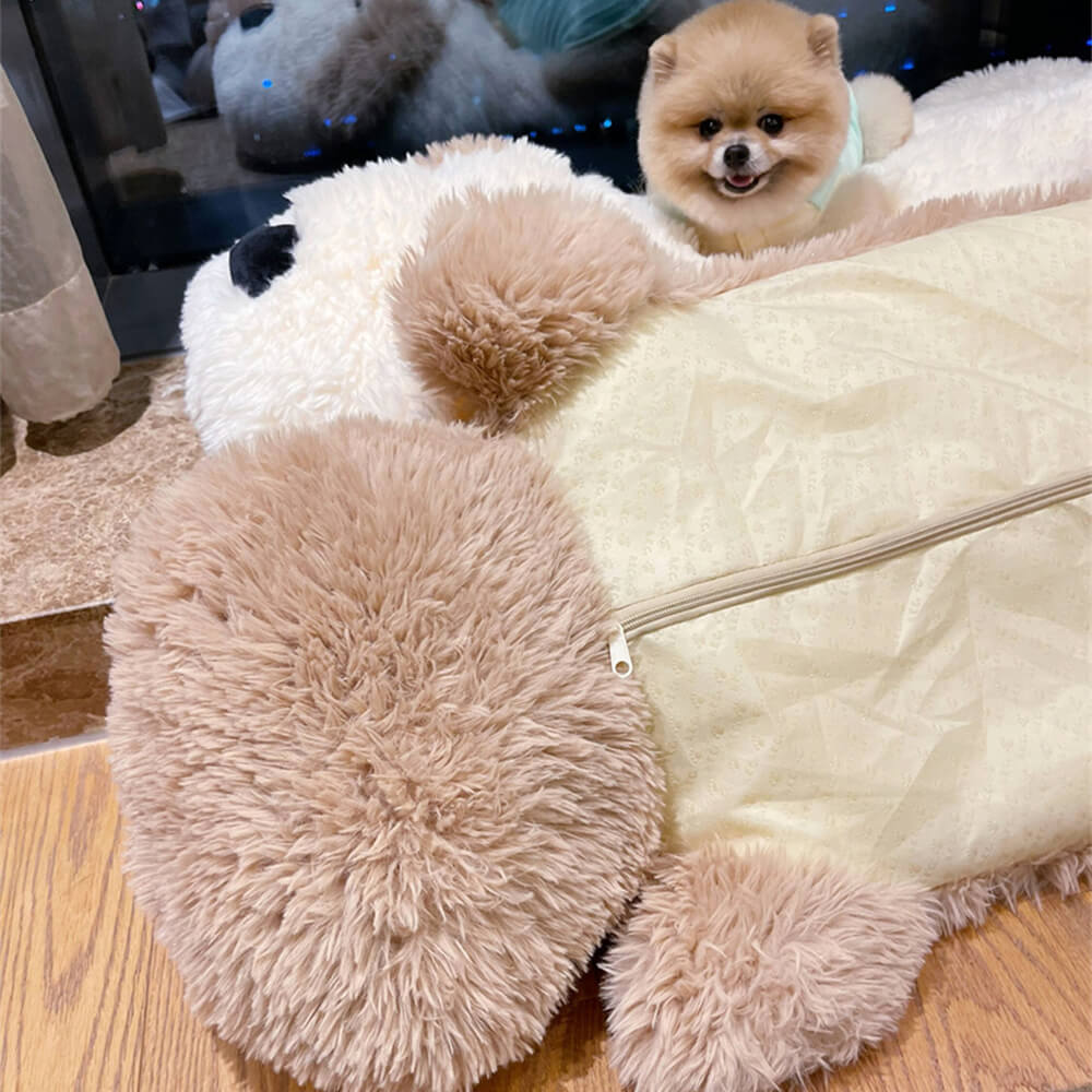 Cuscino decorativo a forma di cane in peluche in pile finto