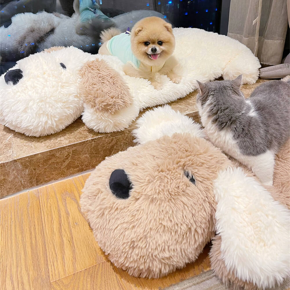 Cuscino decorativo a forma di cane in peluche in pile finto