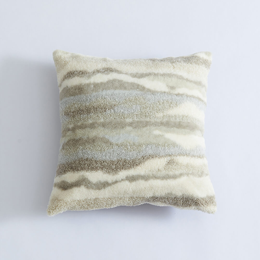 Cuscino decorativo moderno in tessuto plush con texture per divano