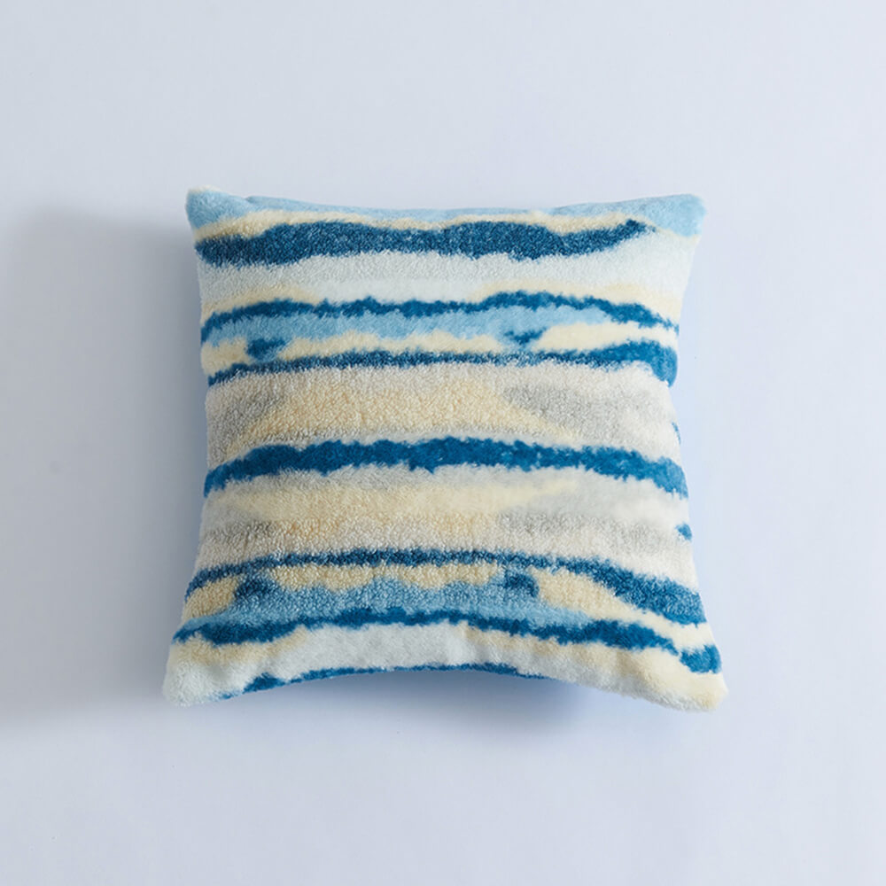 Cuscino decorativo moderno in tessuto plush con texture per divano