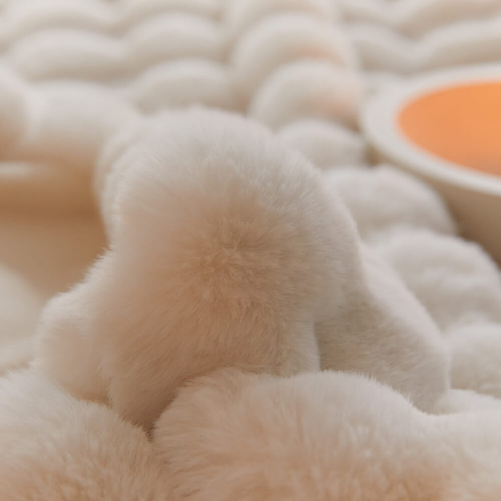 Coperta Premium Bubble a Due Strati Spessa in Pelliccia di Coniglio Sintetica